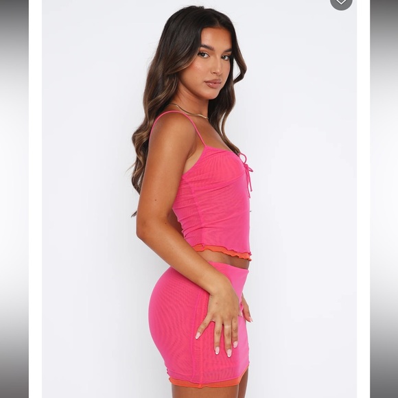 White Fox Boutique Perfect Symphony Crop Hot Pink (S) - Picture 3 of 5